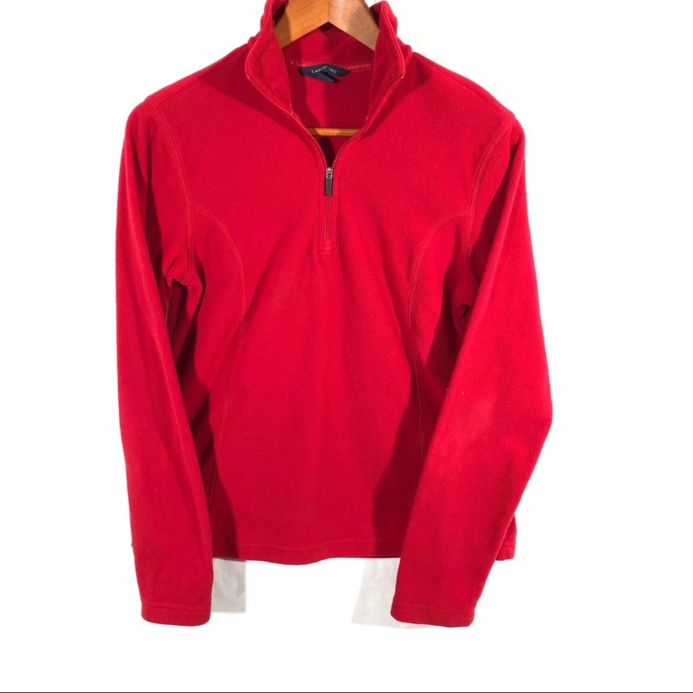 Lands End women’s 1/4 zip red fleece size small